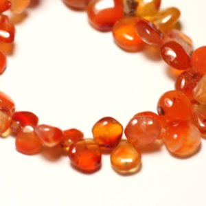 Shop Carnelian Bead Shapes! Fil 19cm 48pc env – Perles de Pierre – Cornaline gouttes dégradées 5-11mm N6 – 8741140022843 | Natural genuine other-shape Carnelian beads for beading and jewelry making.  #jewelry #beads #beadedjewelry #diyjewelry #jewelrymaking #beadstore #beading #affiliate #ad