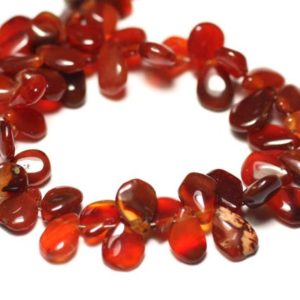 Shop Carnelian Bead Shapes! Wire 20cm approx – stone beads – carnelian 62pc drops 6-10mm N1 – 8741140022799 | Natural genuine other-shape Carnelian beads for beading and jewelry making.  #jewelry #beads #beadedjewelry #diyjewelry #jewelrymaking #beadstore #beading #affiliate #ad