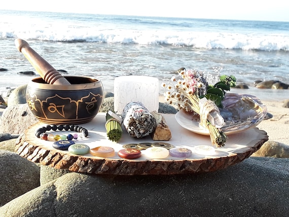 Chakra Alignment & Energy Balance! Detox Cleansing Smudge Kit In Thick Pearled Clam Shell Has Real Pearls. For Meditation And Spiritual Care