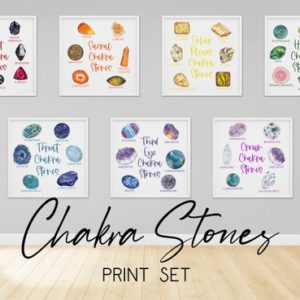 Shop Healing Stones Charts! Chakra Stones Print Set | Get 7 printable chakra crystal posters with colorful graphics of stones that can be used to work with each chakra. | Shop jewelry making and beading supplies, tools & findings for DIY jewelry making and crafts. #jewelrymaking #diyjewelry #jewelrycrafts #jewelrysupplies #beading #affiliate #ad