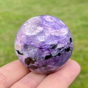 Charoite Sphere, Charoite Ball, Polished Charoite, Crystal Ball, Rare Crystal, Russian Charoite | Natural genuine stones & crystals in various shapes & sizes. Buy raw cut, tumbled, or polished gemstones for making jewelry or crystal healing energy vibration raising reiki stones. #crystals #gemstones #crystalhealing #crystalsandgemstones #energyhealing #affiliate #ad