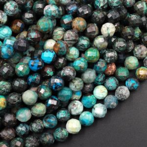 Shop Chrysocolla Faceted Beads! Faceted Genuine Natural Chrysocolla 6mm Round Beads 15.5" Strand | Natural genuine faceted Chrysocolla beads for beading and jewelry making.  #jewelry #beads #beadedjewelry #diyjewelry #jewelrymaking #beadstore #beading #affiliate #ad