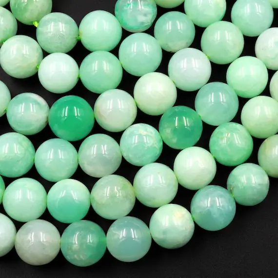 Aaa Natural Green Chrysoprase Round Beads 6mm 8mm 10mm Beads 15.5" Strand