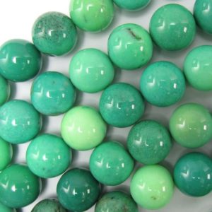 Natural Green Chrysoprase Round Beads 15.5" Strand 3mm 4mm 6mm 8mm 10mm | Natural genuine round Chrysoprase beads for beading and jewelry making.  #jewelry #beads #beadedjewelry #diyjewelry #jewelrymaking #beadstore #beading #affiliate #ad