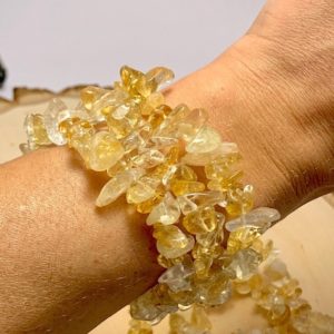 Citrine Chips Bracelet | Natural genuine Citrine bracelets. Buy crystal jewelry, handmade handcrafted artisan jewelry for women.  Unique handmade gift ideas. #jewelry #beadedbracelets #beadedjewelry #gift #shopping #handmadejewelry #fashion #style #product #bracelets #affiliate #ad