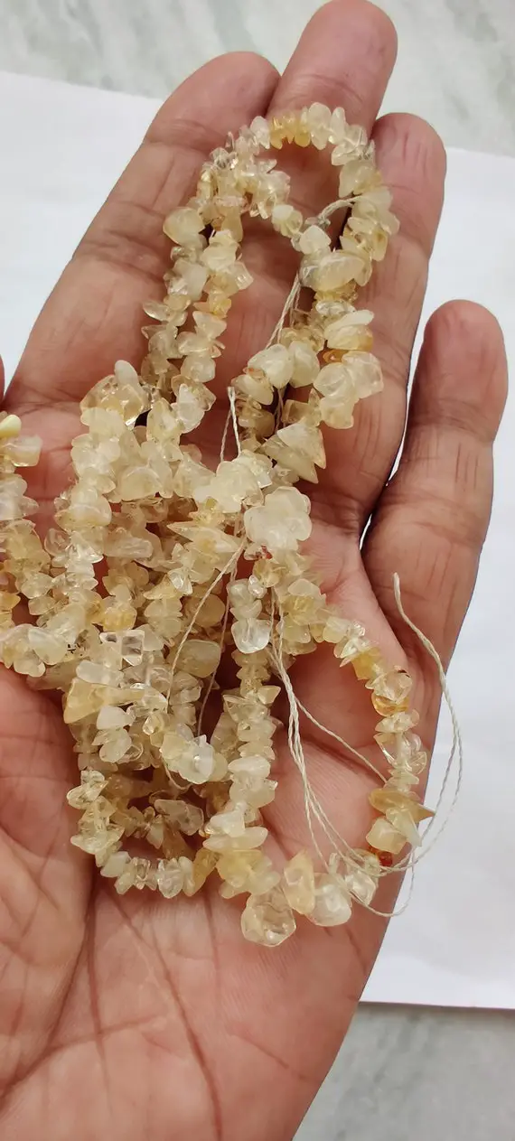 35" Citrine Chip Beads, Uncut Chip Bead, 3-7mm, Polished Beads, Smooth Citrine Chip Bead, Gemstone Wholesale Price