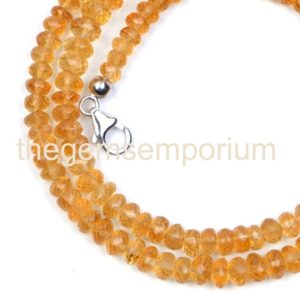 Shop Citrine Necklaces! Citrine Faceted Rondelle Beads Necklace(4-6mm),Citrine Rondelle Beads Necklace ,Citrine Faceted Rondelle, Citrine Wholesale Beads | Natural genuine Citrine necklaces. Buy crystal jewelry, handmade handcrafted artisan jewelry for women.  Unique handmade gift ideas. #jewelry #beadednecklaces #beadedjewelry #gift #shopping #handmadejewelry #fashion #style #product #necklaces #affiliate #ad
