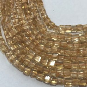 3.5 – 4 mm Citrine Plain Box 3.5 to 4 mm Gemstone Beads Strand Sale / Semi Precious Stone Beads / Citrine Cube Bead Strand / Natural Citrine | Natural genuine other-shape Gemstone beads for beading and jewelry making.  #jewelry #beads #beadedjewelry #diyjewelry #jewelrymaking #beadstore #beading #affiliate #ad