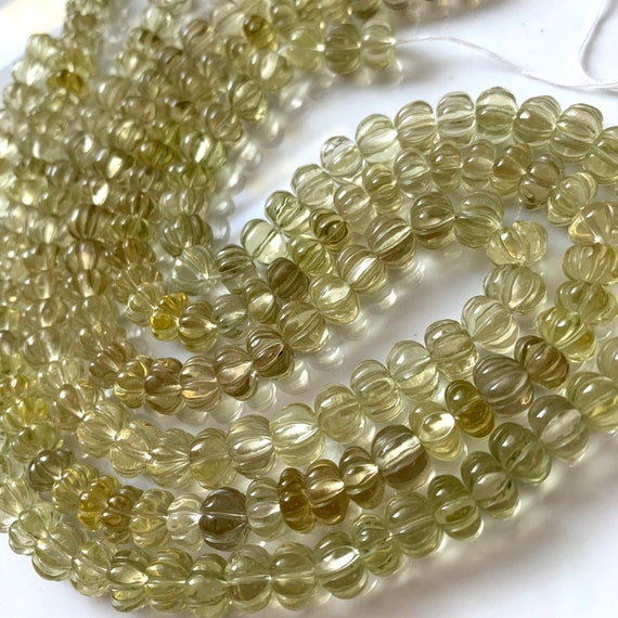 Smooth Citrine Carved Beads