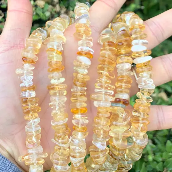 1 Strand/15" Natural Citrine Yellow Crystal Healing Gemstone 7-12mm Free Form Flat Coin Rondelle Stone Bead For Earrings Jewelry Making