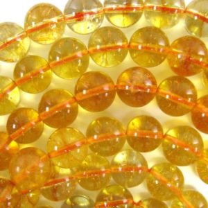 Yellow Citrine Round Beads Gemstone 15" Strand 4mm 6mm 8mm 10mm 12mm | Natural genuine beads Array beads for beading and jewelry making.  #jewelry #beads #beadedjewelry #diyjewelry #jewelrymaking #beadstore #beading #affiliate #ad