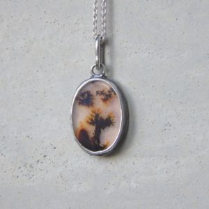 Shop Dendritic Agate Jewelry! Dendritic Agate Pendant, Botanical Jewelry, Unique Tree Patern, Sterling Silver Necklace, OOAK | Natural genuine Dendritic Agate jewelry. Buy crystal jewelry, handmade handcrafted artisan jewelry for women.  Unique handmade gift ideas. #jewelry #beadedjewelry #beadedjewelry #gift #shopping #handmadejewelry #fashion #style #product #jewelry #affiliate #ad