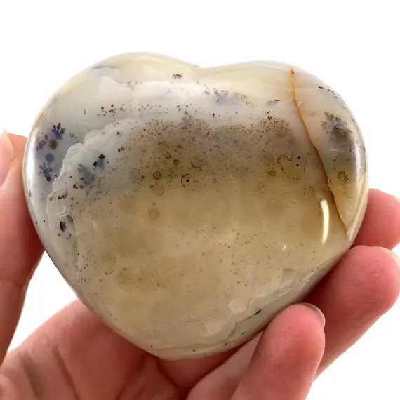Dendritic Agate Heart, Dendritic Agate, Crystal Heart, Dendritic Agate Palm Stone