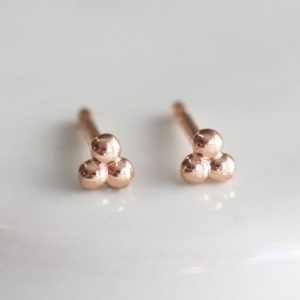 Shop Diamond Earrings! Rose gold studs, Tiny earrings, Mini bubble studs, Small dainty balls studs, Petite clusters | Natural genuine Diamond earrings. Buy crystal jewelry, handmade handcrafted artisan jewelry for women.  Unique handmade gift ideas. #jewelry #beadedearrings #beadedjewelry #gift #shopping #handmadejewelry #fashion #style #product #earrings #affiliate #ad