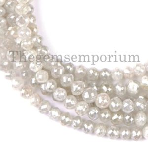Shop Diamond Rondelle Beads! Natural Top Quality Grey Diamond 2.5-3.25mm Rondelle, Diamond Beads, Natural Diamonds Rondelle, AAA Quality Diamond Strand, loose Diamond | Natural genuine rondelle Diamond beads for beading and jewelry making.  #jewelry #beads #beadedjewelry #diyjewelry #jewelrymaking #beadstore #beading #affiliate #ad