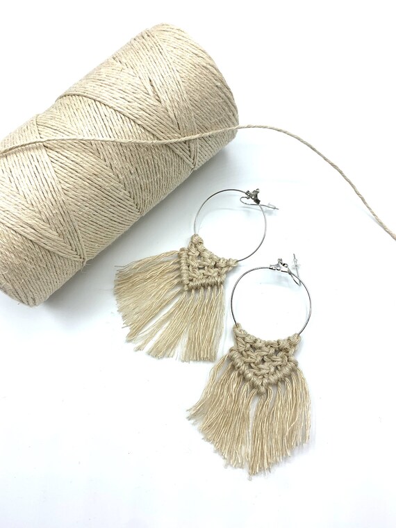 Diy Macrame Hemp Earring Kit: Boho Jewelry Making For Beginners