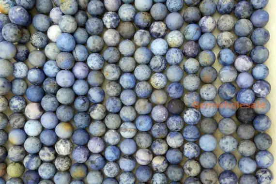 15.5" 4mm/6mm Natural Dumortierite Stone Matte Round Beads ,blue Color Loose Gemstone Beads,semi Precious Stone Cgw
