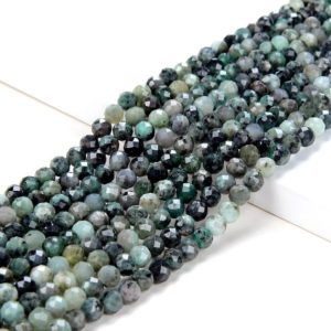 Shop Emerald Faceted Beads! 5MM Natural Emerald Gemstone Grade A Micro Faceted Round Loose Beads (P29) | Natural genuine faceted Emerald beads for beading and jewelry making.  #jewelry #beads #beadedjewelry #diyjewelry #jewelrymaking #beadstore #beading #affiliate #ad