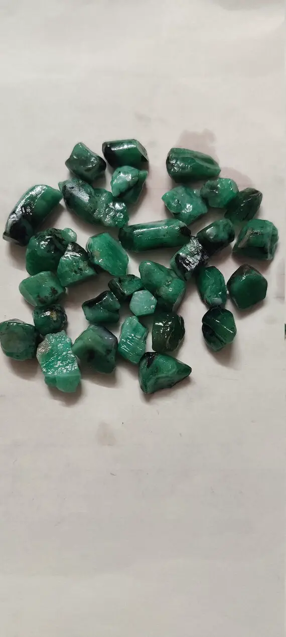 5 Pieces Aaa++ Untreated Unheated Beautiful Rich Green Natural Emerald Rough Gemstones, Green Emerald Loose Gemstone,75 Carats