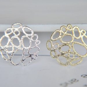 Shop Jewelry Connectors! filigree findings  – filigree connectors – silver metal lace – gold metal lace – 6pcs raw brass plating bubble  pendant finding | Shop jewelry making and beading supplies, tools & findings for DIY jewelry making and crafts. #jewelrymaking #diyjewelry #jewelrycrafts #jewelrysupplies #beading #affiliate #ad
