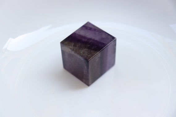 Fluorite Crystal Cube | Fluorite Cube Stone | Home Living, Spirituality Religion, Prayer Beads, Flourite Worry Stone, Healing Cube Stone