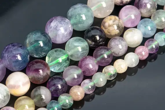 Multicolor Fluorite Beads Genuine Natural Grade Aa Gemstone Round Loose Beads 6mm 8mm 10mm 12mm Bulk Lot Options