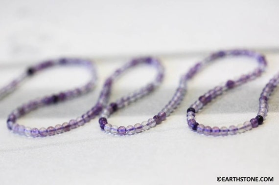 Xs/ Fluorite 2mm Round Beads 16" Strand Natural Purple Gemstone Beads For Jewelry Making