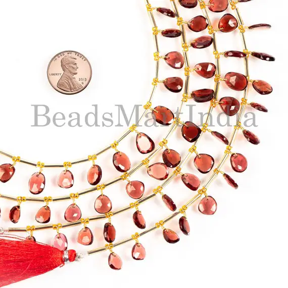 Mozambique Garnet Briolette, Garnet Rose Cut Beads, Garnet Front To Back Beads, Garnet Faceted Cabs Beads,mozambique Garnet Face Drill Beads
