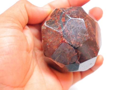 Xl Garnet Dodecahedron, Minimally Polished, Self Standing, Deeply Grounding, Stability, Root Chakra, Naturally Formed, Garnet Tumble.