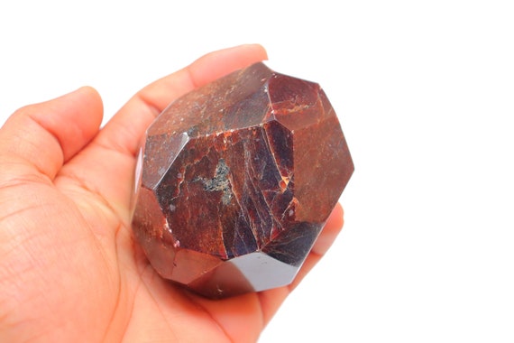 Xxl 1.56lb Garnet Dodecahedron, High Polished, Self Standing, Deeply Grounding, Stability, Root Chakra, Naturally Formed, Garnet Tumble