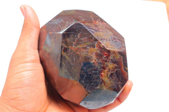Xxl 3.79lb Garnet Dodecahedron, High Polished, Self Standing, Deeply Grounding, Stability, Root Chakra, Naturally Formed, Garnet Tumble