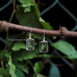 Shop Green Amethyst Jewelry! Natural Green Amethyst Earrings, Sterling Silver Earrings, Green Amethyst 11x15mm Cushion Gemstone Earrings,Silver Earrings, Womens Earrings | Natural genuine Green Amethyst jewelry. Buy crystal jewelry, handmade handcrafted artisan jewelry for women.  Unique handmade gift ideas. #jewelry #beadedjewelry #beadedjewelry #gift #shopping #handmadejewelry #fashion #style #product #jewelry #affiliate #ad