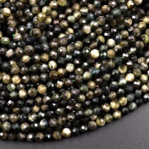 Shop Green Tourmaline Beads! Natural Green Tourmaline Faceted 3mm 4mm Gemstone Round Beads 15.5" Strand | Natural genuine faceted Green Tourmaline beads for beading and jewelry making.  #jewelry #beads #beadedjewelry #diyjewelry #jewelrymaking #beadstore #beading #affiliate #ad