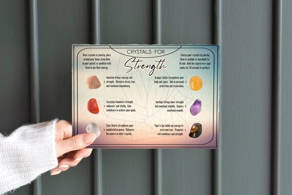 Healing Crystals For Strength | Printable Card Lists 6 Stones That Fill You With Courage And Strength Along With The Crystal Meanings