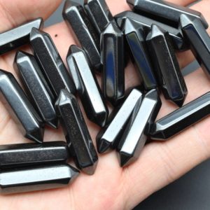 Shop Hematite Pendants! Hematite Double Terminated Point Beads, for Diy / jewelry Making Beads, no Hole Pendants, double Point Beads, meditation Point Beads. | Natural genuine Hematite pendants. Buy crystal jewelry, handmade handcrafted artisan jewelry for women.  Unique handmade gift ideas. #jewelry #beadedpendants #beadedjewelry #gift #shopping #handmadejewelry #fashion #style #product #pendants #affiliate #ad