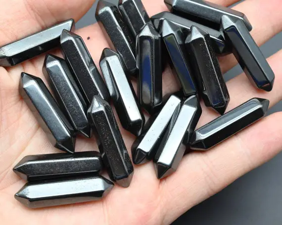 Hematite Double Terminated Point Beads,for Diy/jewelry Making Beads,no Hole Pendants,double Point Beads,meditation Point Beads.