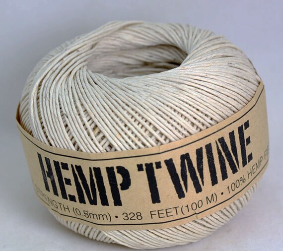 Natural Hemp Twine, Fine Beading Twine Cord . (328ft) 100 Metre X Approx 0.5mm Thick