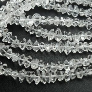 Shop Herkimer Diamond Beads! 16 Inches Strand, finest Quality, aaa Quality, natural Herkimer Diamond Quartz Faceted Nuggets, size 5x8mm To 4x6mm | Natural genuine chip Herkimer Diamond beads for beading and jewelry making.  #jewelry #beads #beadedjewelry #diyjewelry #jewelrymaking #beadstore #beading #affiliate #ad