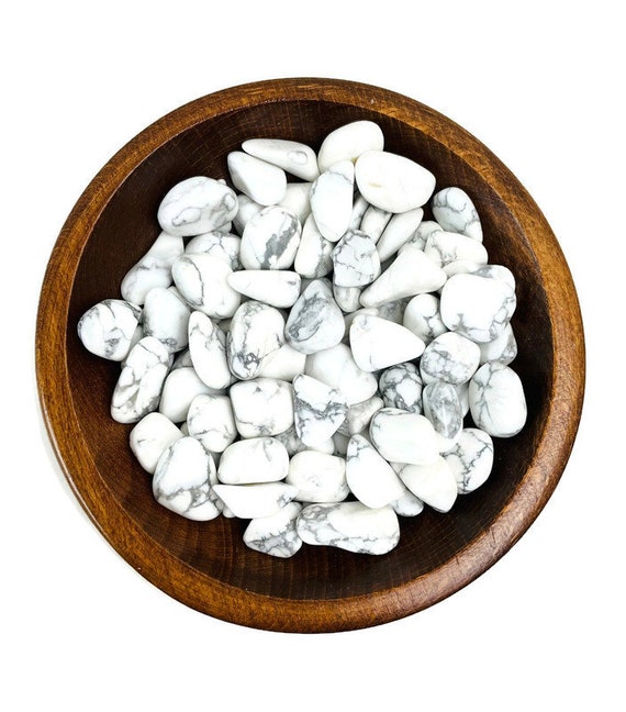 Howlite Crystal (3) Tumbled Howlite Stone Natural Stone Gray White Small Tumbled Stones Mineral Polished
