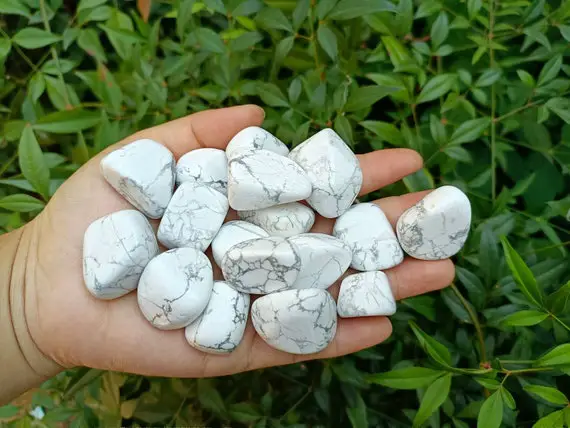 White Howlite Tumbled Stones 20-40mm (1 Inch To 1.5 Inches)