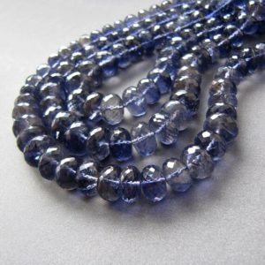 Iolite rondelles • Huge 9-11mm RARE FIND • AA+ micro faceted • Natural gemstone beads • Water sapphire • Purple blue grey | Natural genuine beads Gemstone beads for beading and jewelry making.  #jewelry #beads #beadedjewelry #diyjewelry #jewelrymaking #beadstore #beading #affiliate #ad