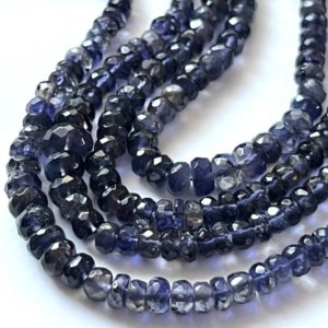 Shop Iolite Faceted Beads! Iolite faceted roundelles | Natural genuine faceted Iolite beads for beading and jewelry making.  #jewelry #beads #beadedjewelry #diyjewelry #jewelrymaking #beadstore #beading #affiliate #ad