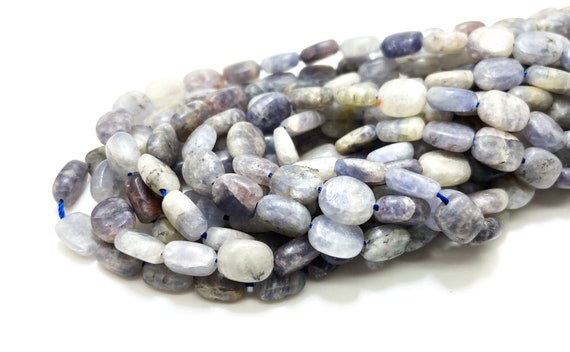Natural Iolite, Matte Natural Iolite Flat Rectangle Gemstone Loose Beads - Pg100rec