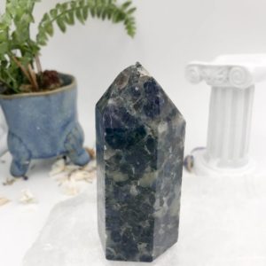 Shop Iolite Points & Wands! Corderite or Iolite Point/Generator – The Stone to Help Unlock Creativity and Intuition | Natural genuine stones & crystals in various shapes & sizes. Buy raw cut, tumbled, or polished gemstones for making jewelry or crystal healing energy vibration raising reiki stones. #crystals #gemstones #crystalhealing #crystalsandgemstones #energyhealing #affiliate #ad