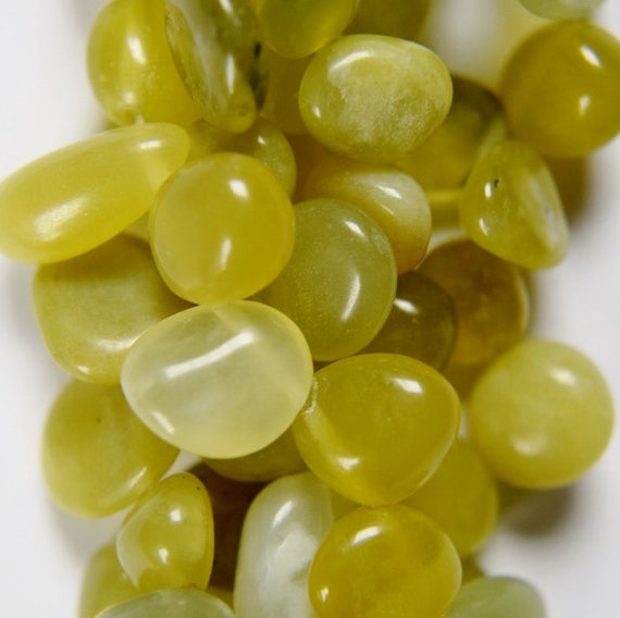 Natural Lemon Jade Drop Style Chip Beads, Approx. 8 - 12 Mm  Beads - Full Strand 16"