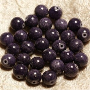 Shop Jade Bead Shapes! Fil 39cm 39pc env – Perles de Pierre – Jade Boules 10mm Bleu Violet Indigo | Natural genuine other-shape Jade beads for beading and jewelry making.  #jewelry #beads #beadedjewelry #diyjewelry #jewelrymaking #beadstore #beading #affiliate #ad