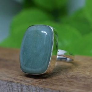 Shop Jade Rings! Silver Jade Ring, Natural Gemstone Ring, Cushion Gemstone Jewelry, Green Gemstone Ring, Made For Her, Everyday Ring, Silver Band Ring | Natural genuine Jade rings, simple unique handcrafted gemstone rings. #rings #jewelry #shopping #gift #handmade #fashion #style #affiliate #ad