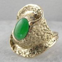 Unusual Jade Statement Ring, Chunky Yellow Gold Setting 3a1xt5-r | Natural genuine Gemstone jewelry. Buy crystal jewelry, handmade handcrafted artisan jewelry for women.  Unique handmade gift ideas. #jewelry #beadedjewelry #beadedjewelry #gift #shopping #handmadejewelry #fashion #style #product #jewelry #affiliate #ad