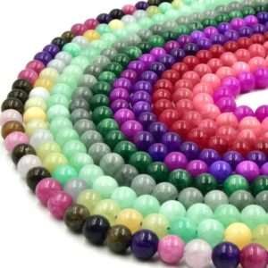 Shop Jade Round Beads! Jade Beads | Smooth Dyed Pink Green Yellow Red Purple Jade Round Beads | 6mm 8mm 10mm 12mm Available | Natural genuine round Jade beads for beading and jewelry making.  #jewelry #beads #beadedjewelry #diyjewelry #jewelrymaking #beadstore #beading #affiliate #ad
