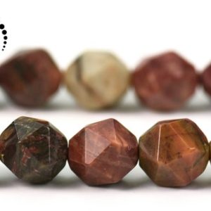 Shop Jasper Chip & Nugget Beads! Picasso Jasper Faceted Nugget Star Cut Bead,Diamond cut bead,Nugget beads,natural,gemstone,diy,6mm 8mm 10mm 12mm for choice,15" full strand | Natural genuine chip Jasper beads for beading and jewelry making.  #jewelry #beads #beadedjewelry #diyjewelry #jewelrymaking #beadstore #beading #affiliate #ad